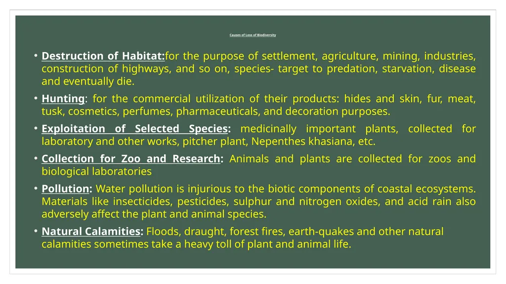 Loss of bio-diversity Prepared by Anindita - slide 7 of 10