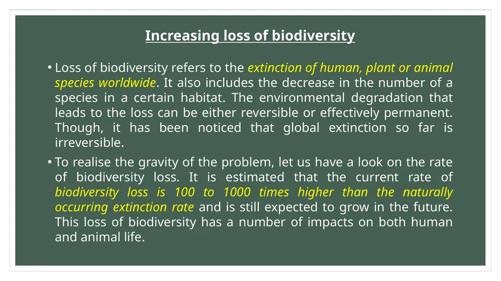 Loss of bio-diversity Prepared by Anindita - slide 6 of 10