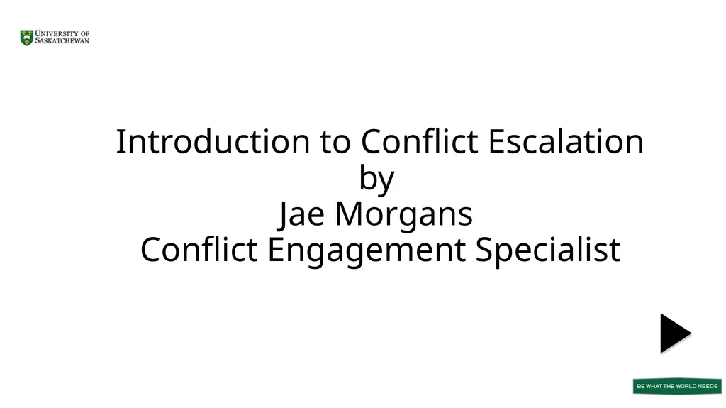 Introduction to Conflict Escalation by Jae Morgans - slide 1 of 8