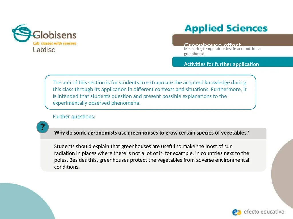 Greenhouse effect Measuring temperature inside and - slide 27 of 30