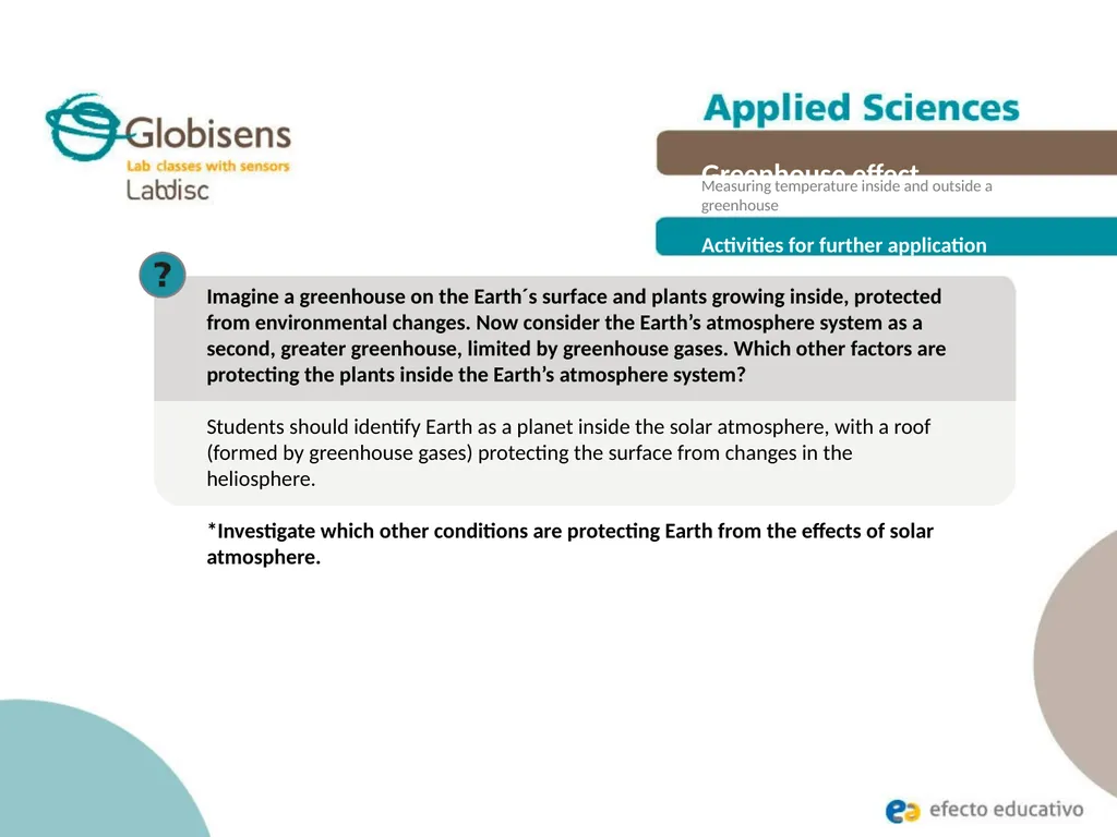 Greenhouse effect Measuring temperature inside and - slide 29 of 30