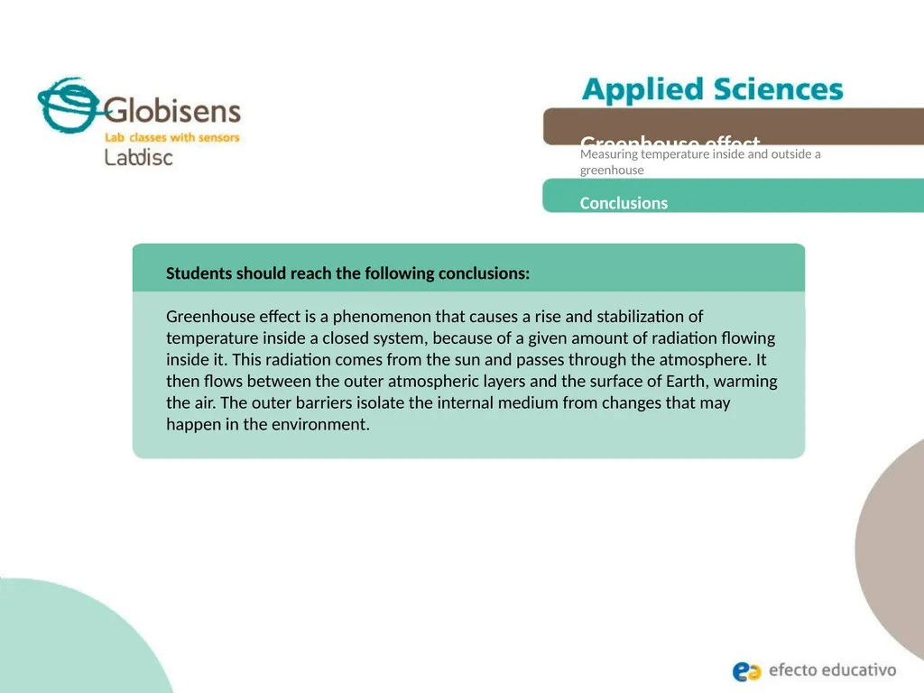 Greenhouse effect Measuring temperature inside and - slide 26 of 30