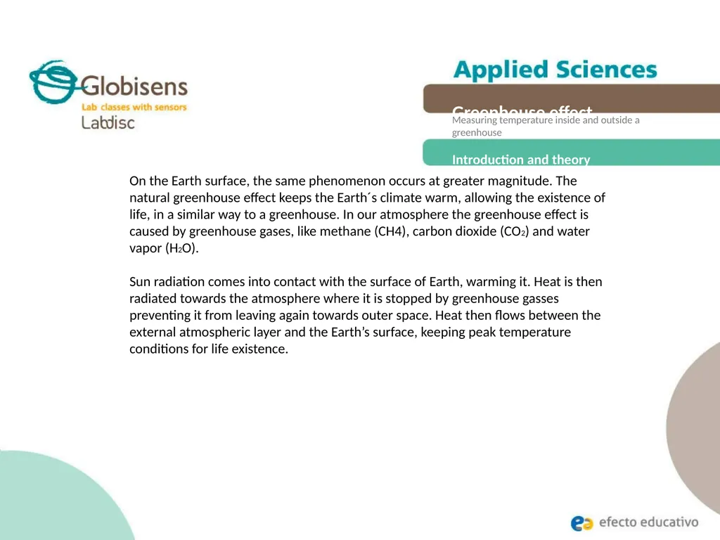 Greenhouse effect Measuring temperature inside and - slide 11 of 30