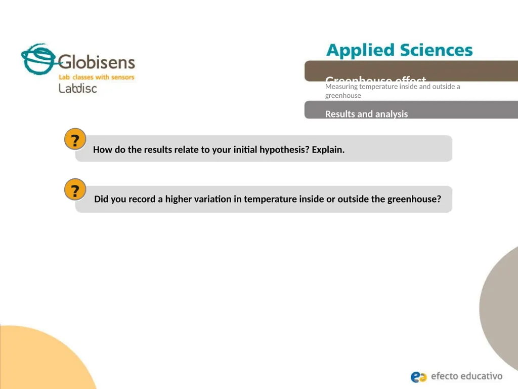 Greenhouse effect Measuring temperature inside and - slide 22 of 30