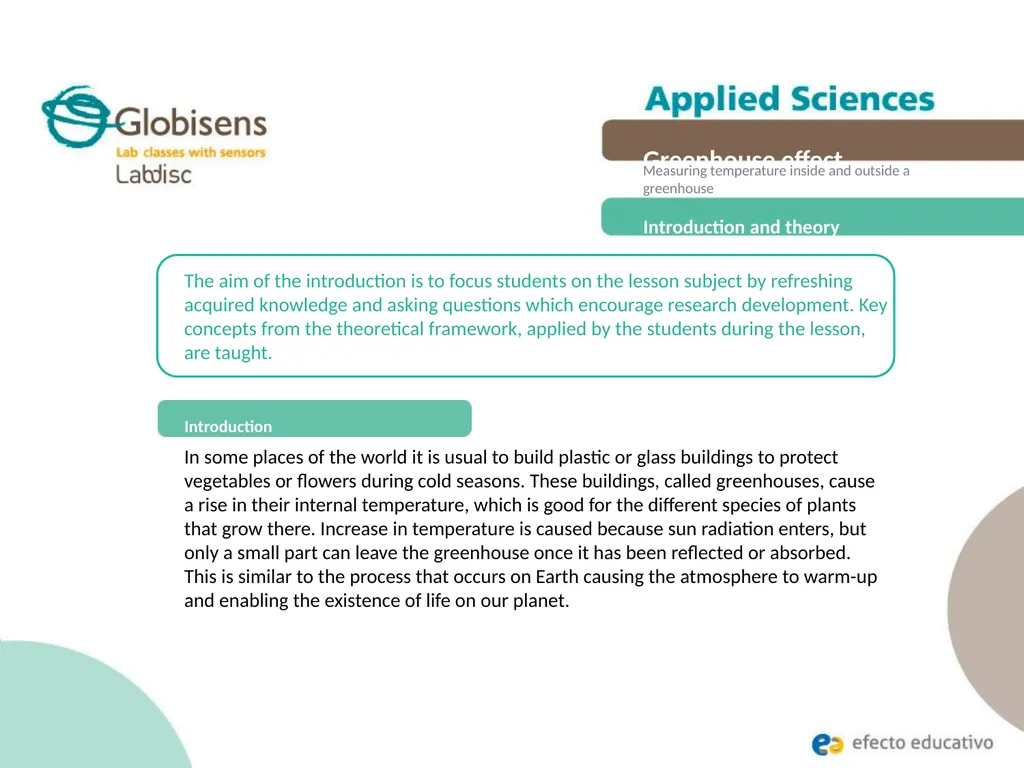 Greenhouse effect Measuring temperature inside and - slide 8 of 30
