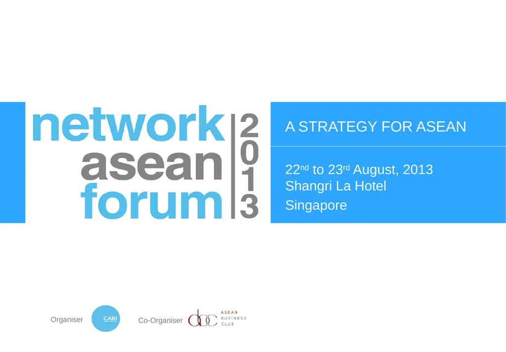 22nd to 23rd August, 2013 Shangri La Hotel - slide 1 of 17