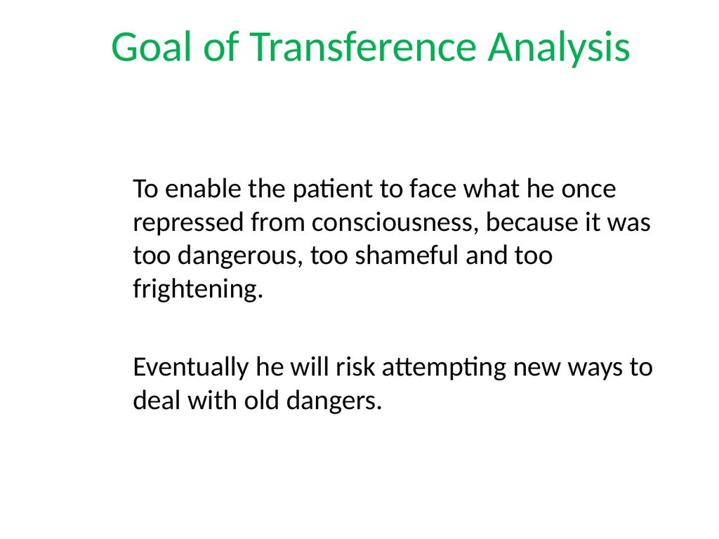 What is Psychoanalysis & What is Transference - slide 28 of 37