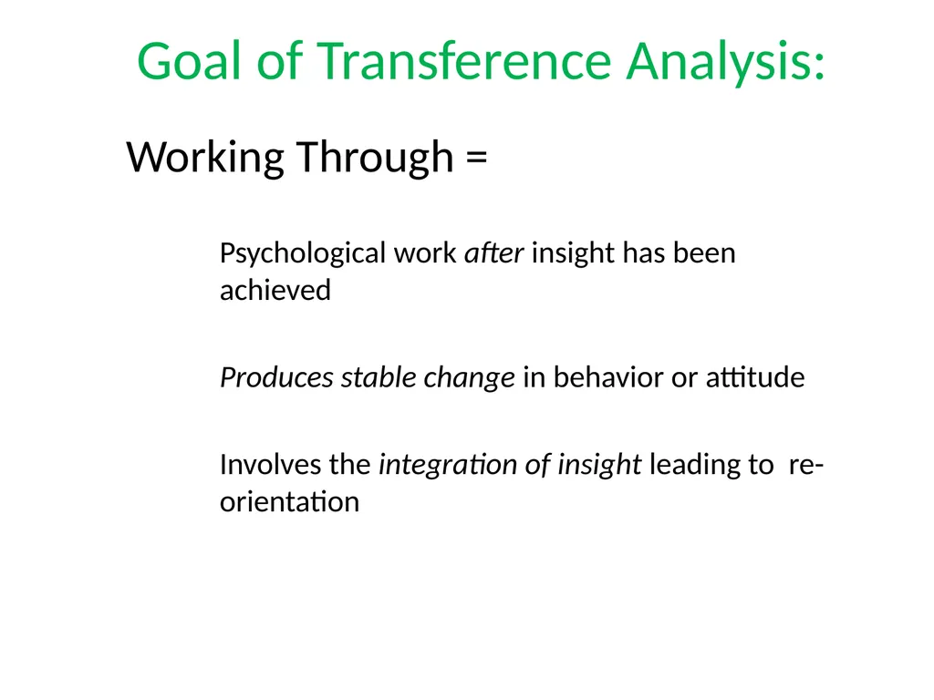 What is Psychoanalysis & What is Transference - slide 29 of 37