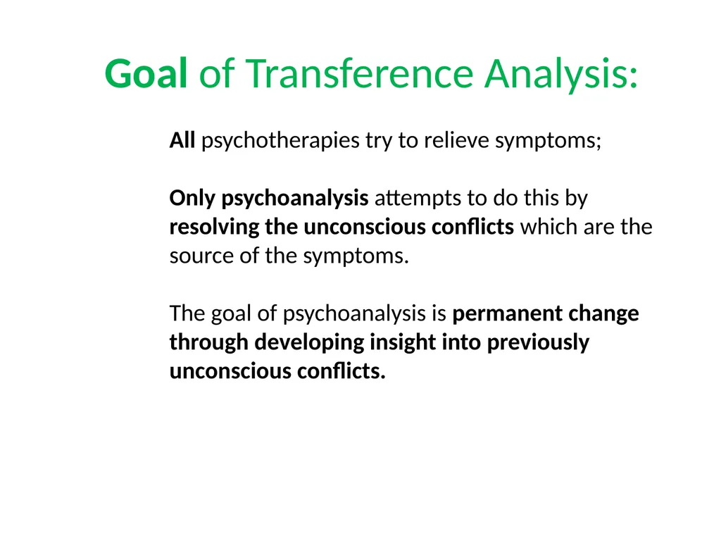 What is Psychoanalysis & What is Transference - slide 30 of 37
