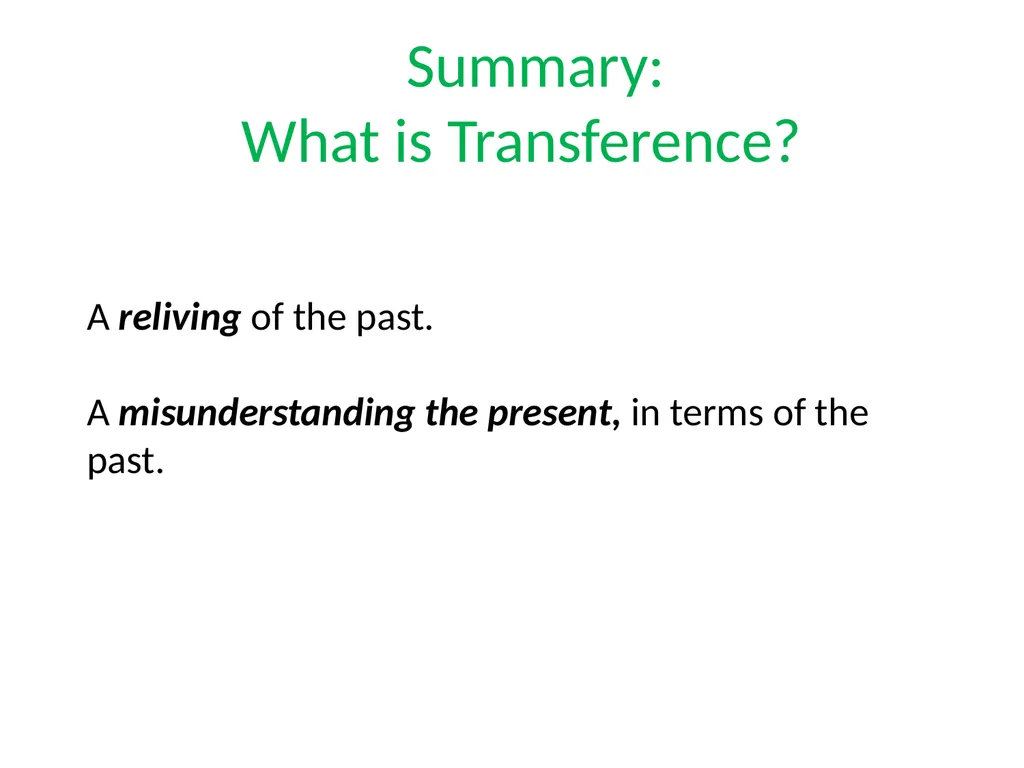 What is Psychoanalysis & What is Transference - slide 17 of 37