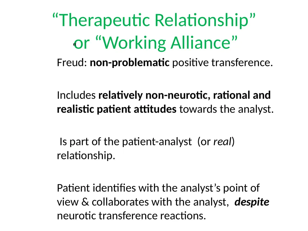 What is Psychoanalysis & What is Transference - slide 27 of 37