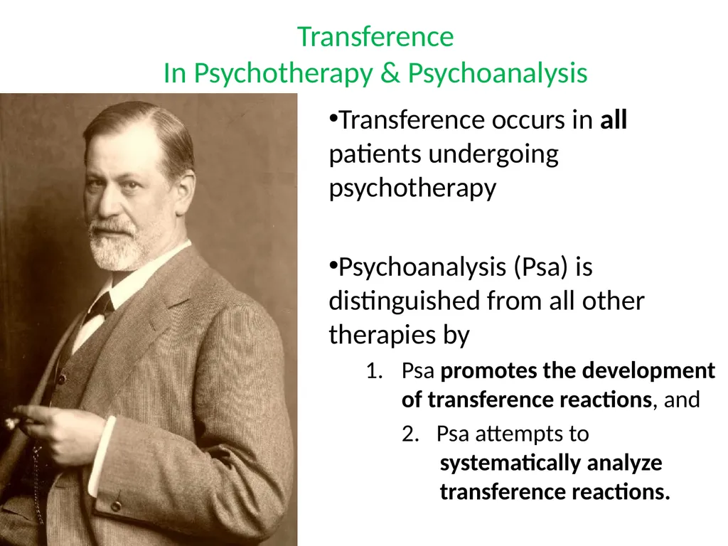 What is Psychoanalysis & What is Transference - slide 15 of 37