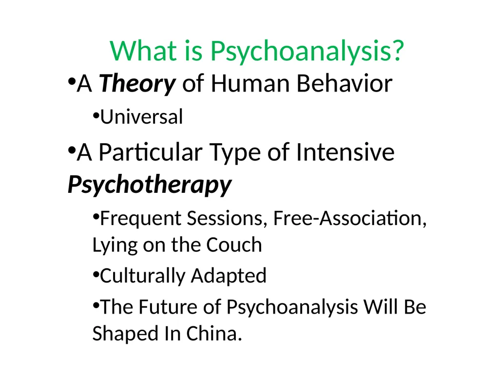 What is Psychoanalysis & What is Transference - slide 3 of 37