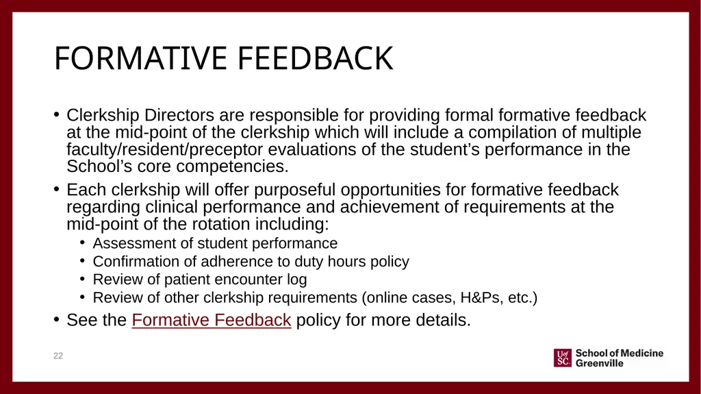 Important information for Clinical faculty April - slide 22 of 46