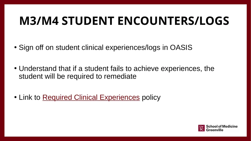 Important information for Clinical faculty April - slide 21 of 46