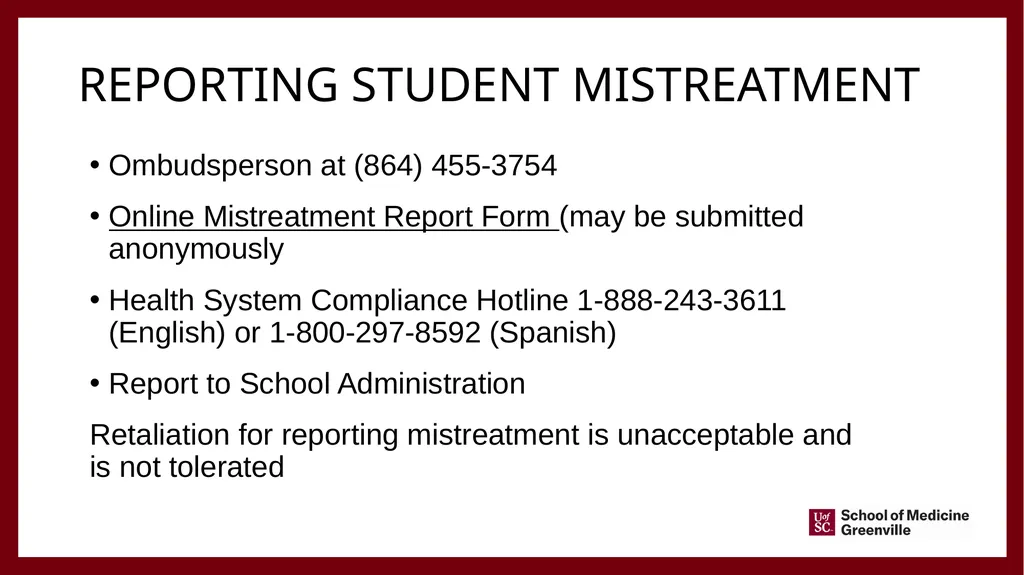 Important information for Clinical faculty April - slide 35 of 46