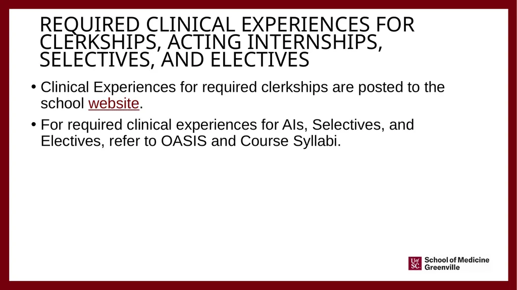 Important information for Clinical faculty April - slide 13 of 46