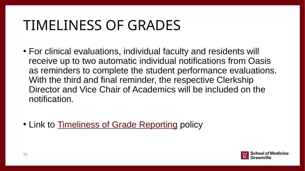 Important information for Clinical faculty April - slide 20 of 46
