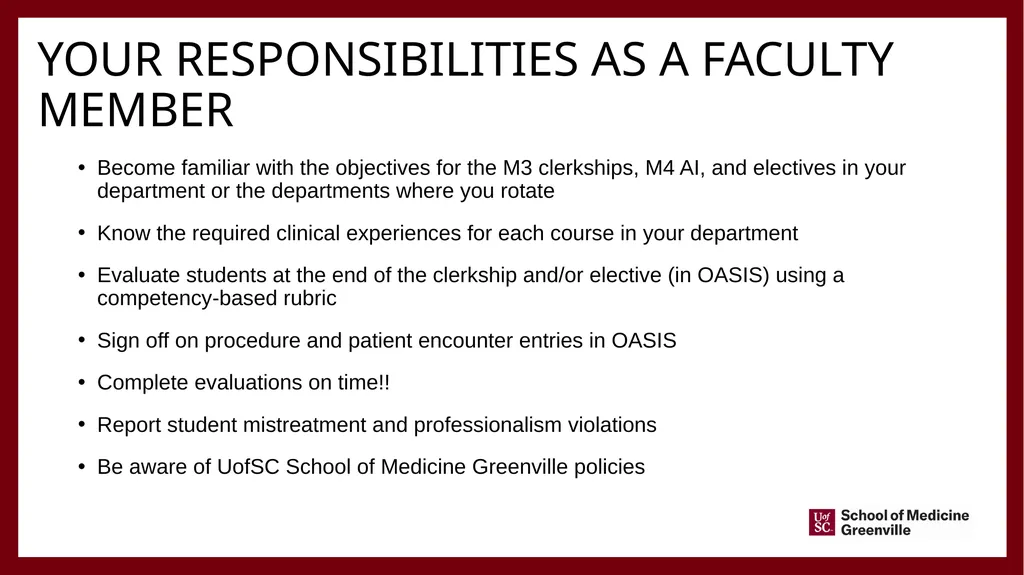 Important information for Clinical faculty April - slide 10 of 46