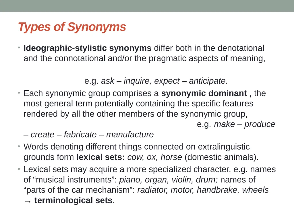 Semaseology Lecture 6 Semaseology 6.1. Definition - slide 22 of 27