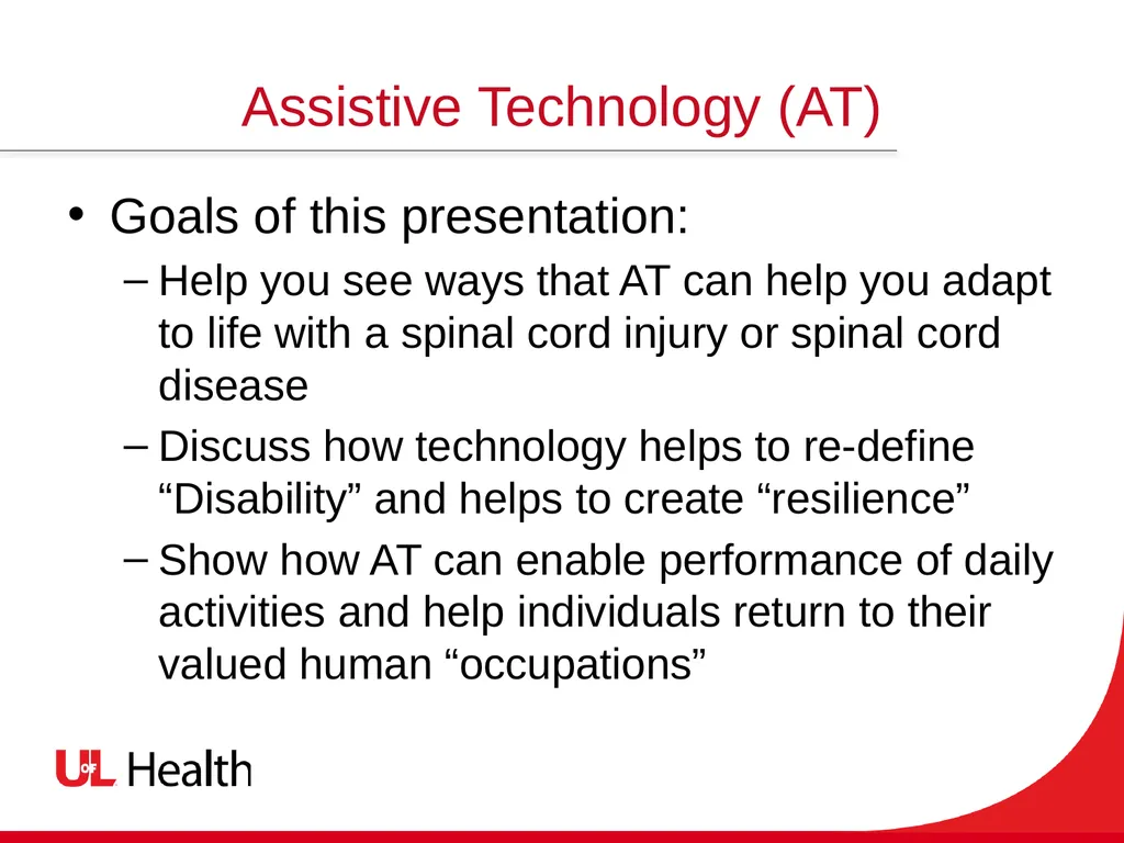 Assistive Technology Using the power of technology - slide 2 of 27