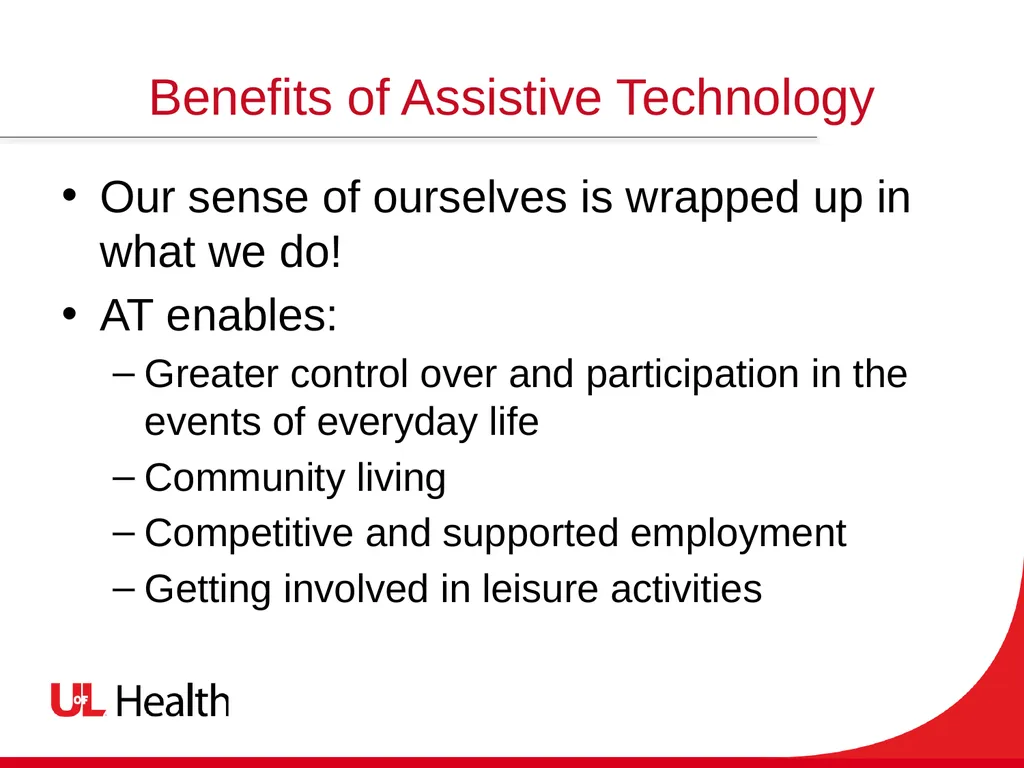 Assistive Technology Using the power of technology - slide 24 of 27