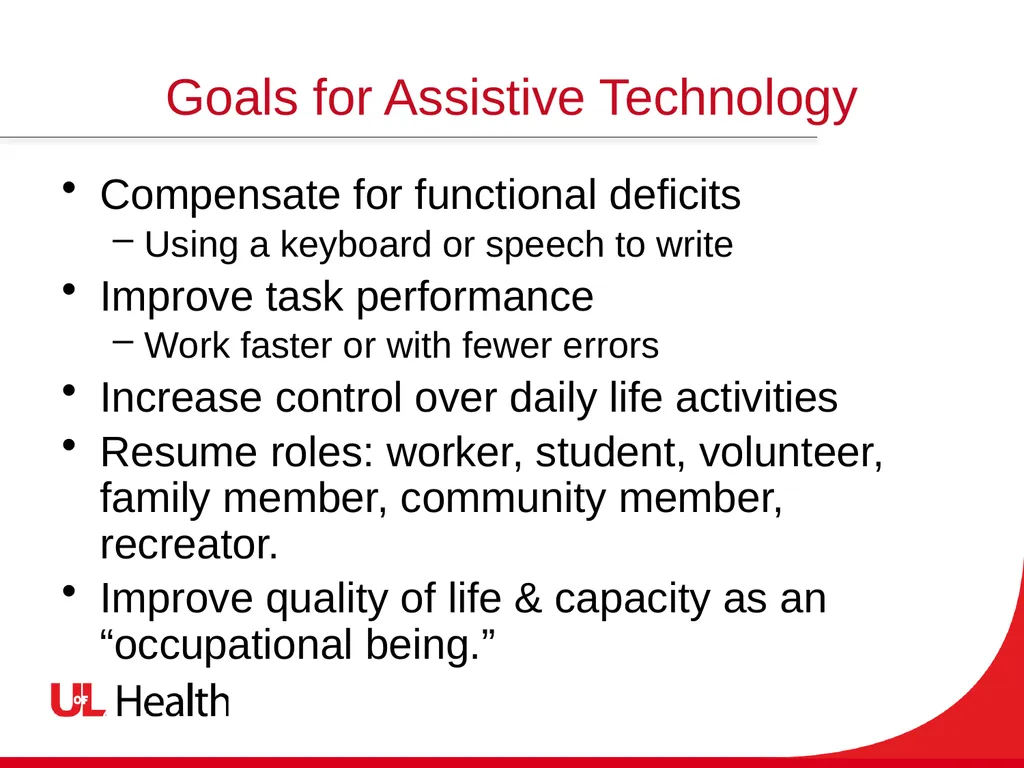 Assistive Technology Using the power of technology - slide 9 of 27