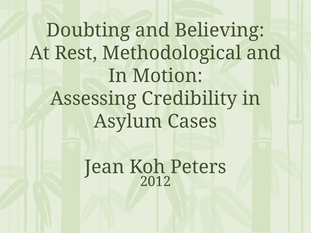 Doubting and Believing: At Rest, Methodological - slide 1 of 25