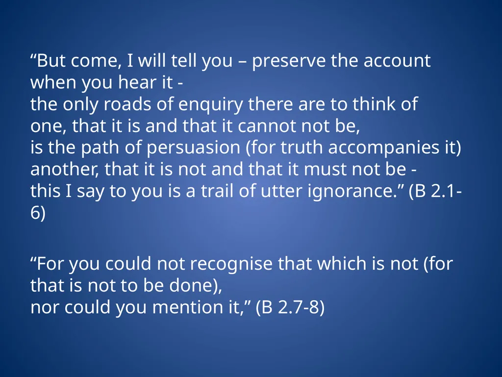 Heraclitus & Parmenides Heraclitus’ task Unity of - slide 15 of 23
