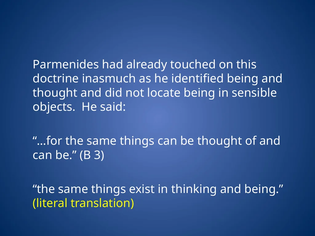 Heraclitus & Parmenides Heraclitus’ task Unity of - slide 20 of 23