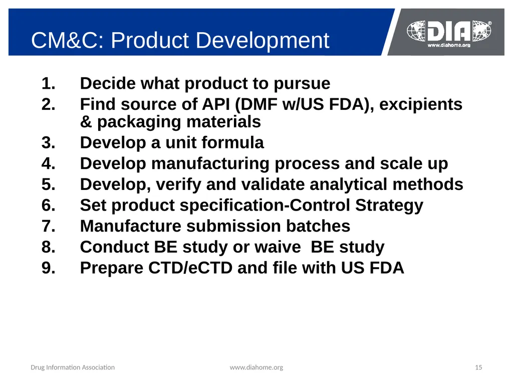Development & The US FDA Approval of Generic Drugs - slide 15 of 35