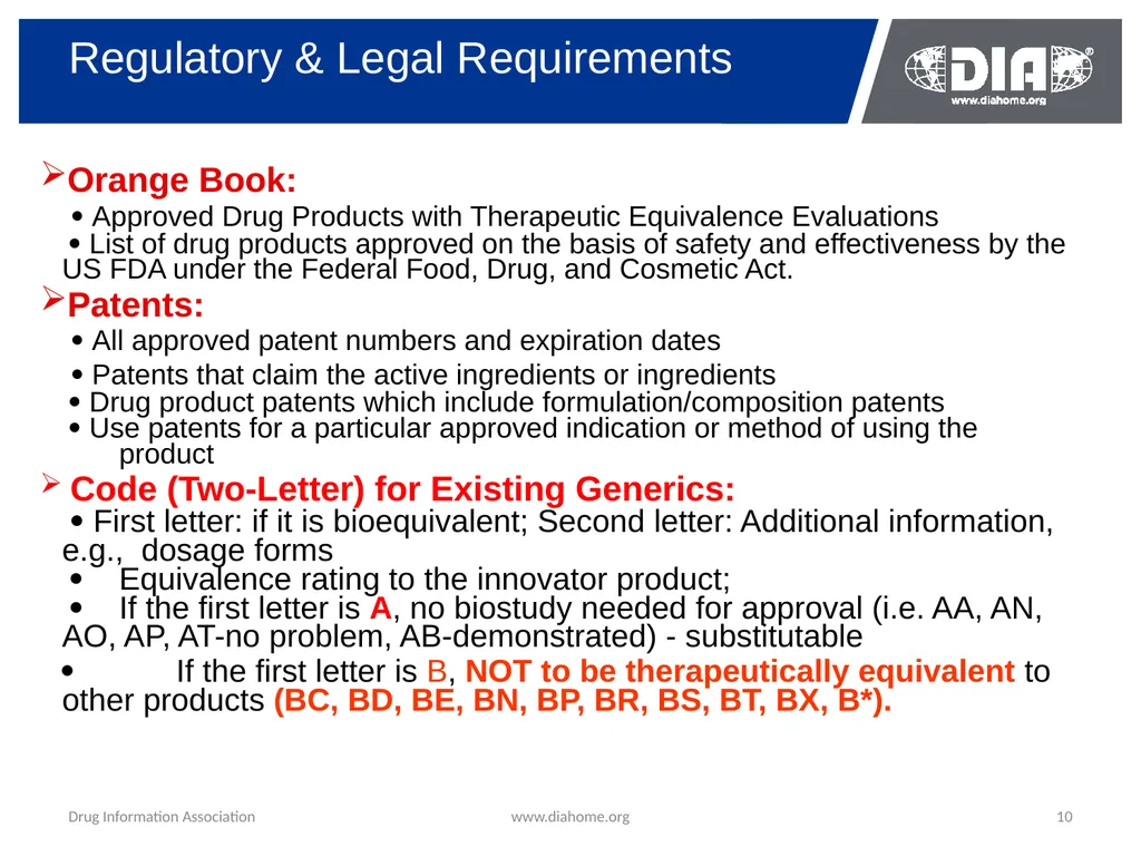 Development & The US FDA Approval of Generic Drugs - slide 10 of 35