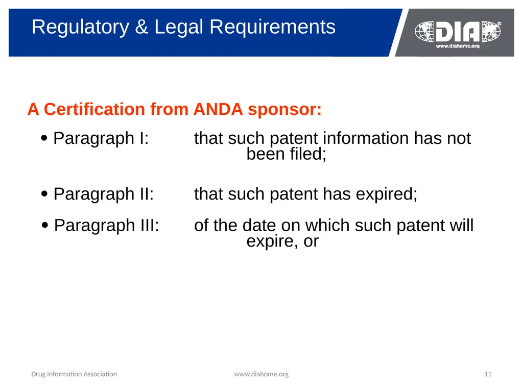 Development & The US FDA Approval of Generic Drugs - slide 11 of 35