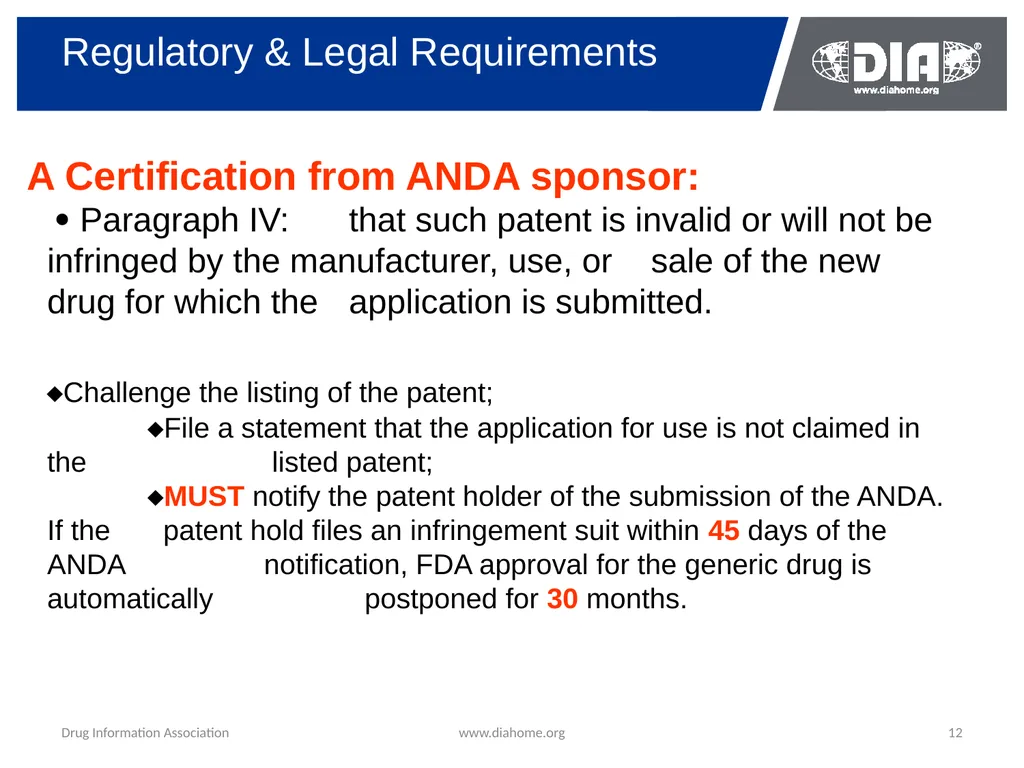 Development & The US FDA Approval of Generic Drugs - slide 12 of 35