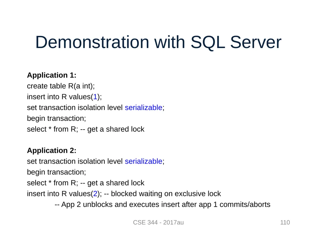 Introduction to Data Management CSE 344 Unit 7: - slide 110 of 111