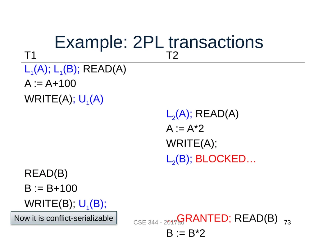 Introduction to Data Management CSE 344 Unit 7: - slide 73 of 111
