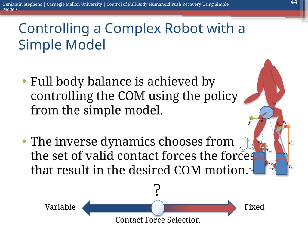 Control of Full Body Humanoid Push Recovery Using - slide 44 of 64