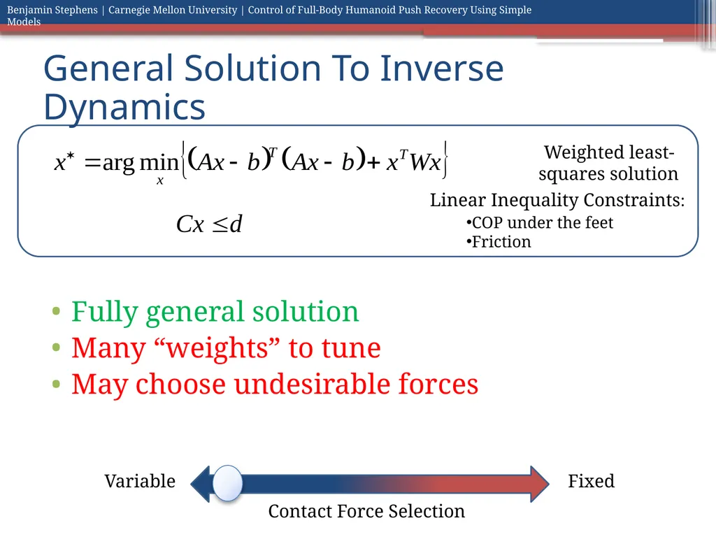 Control of Full Body Humanoid Push Recovery Using - slide 47 of 64