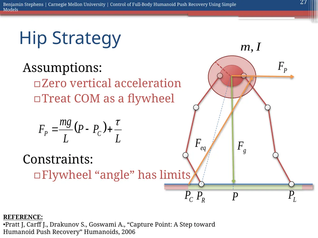 Control of Full Body Humanoid Push Recovery Using - slide 27 of 64