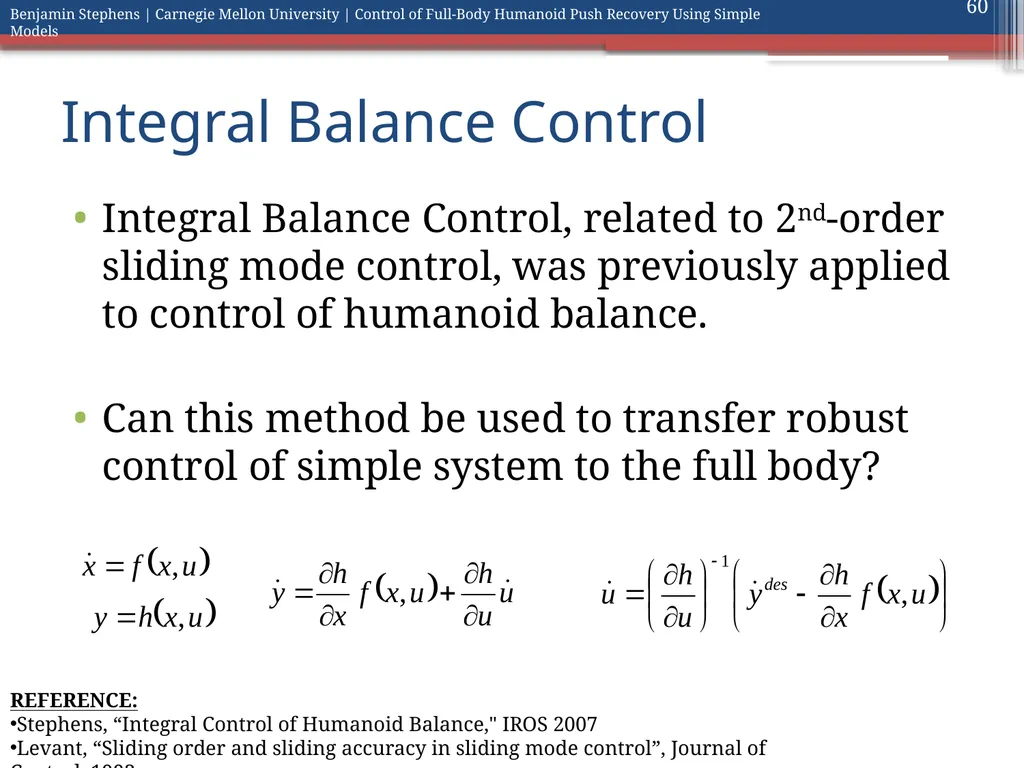Control of Full Body Humanoid Push Recovery Using - slide 60 of 64