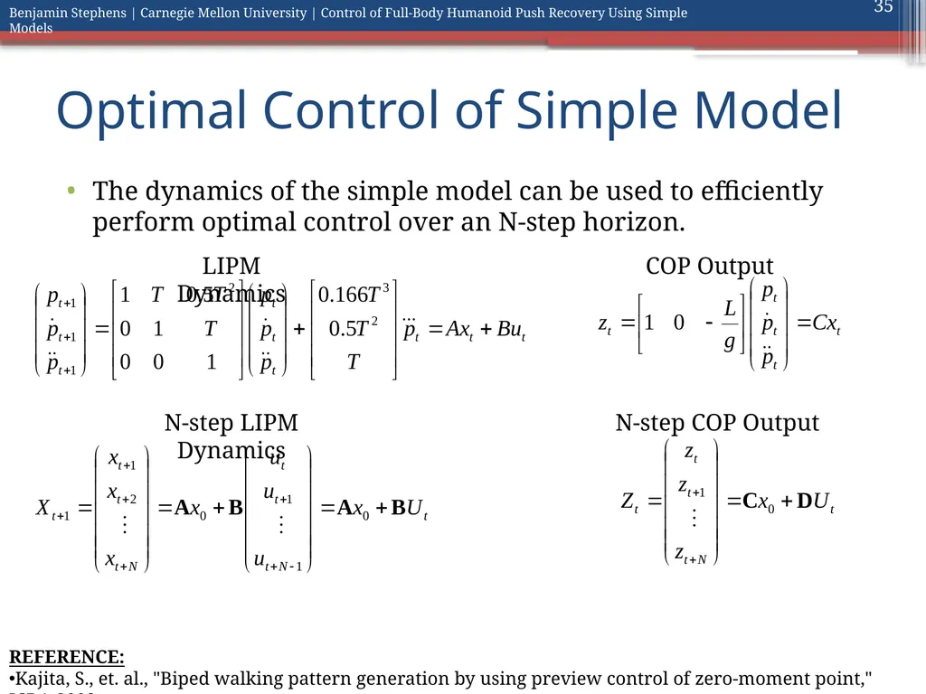Control of Full Body Humanoid Push Recovery Using - slide 35 of 64
