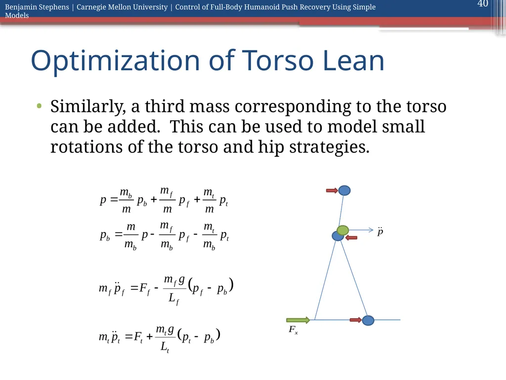 Control of Full Body Humanoid Push Recovery Using - slide 40 of 64