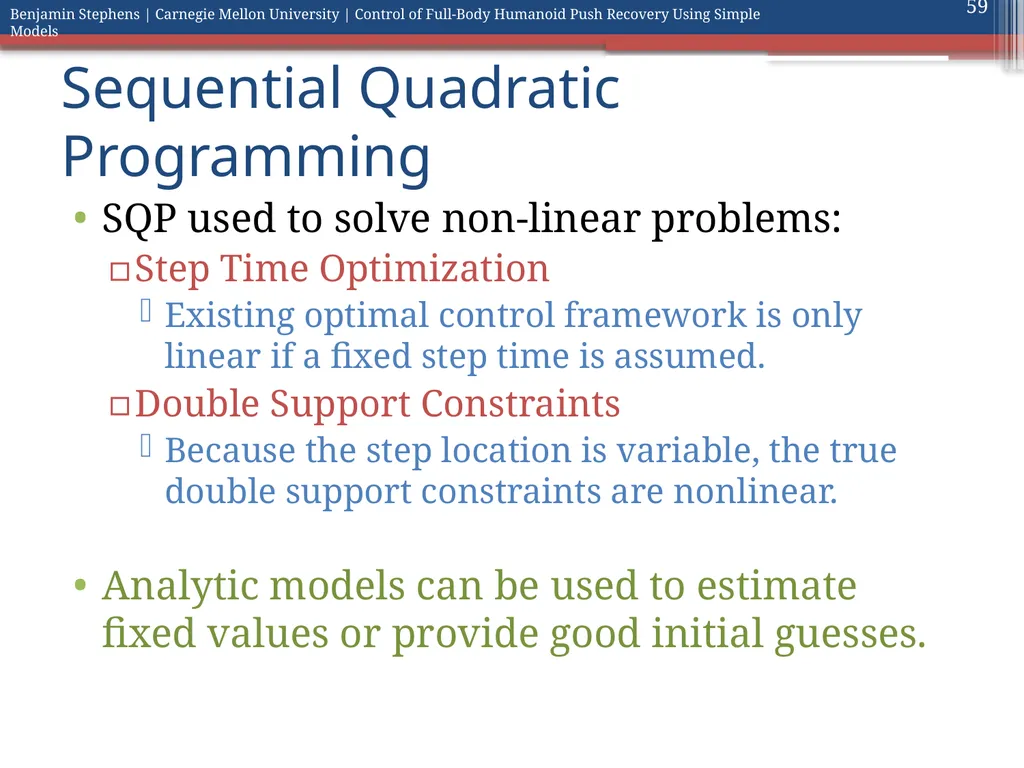 Control of Full Body Humanoid Push Recovery Using - slide 59 of 64