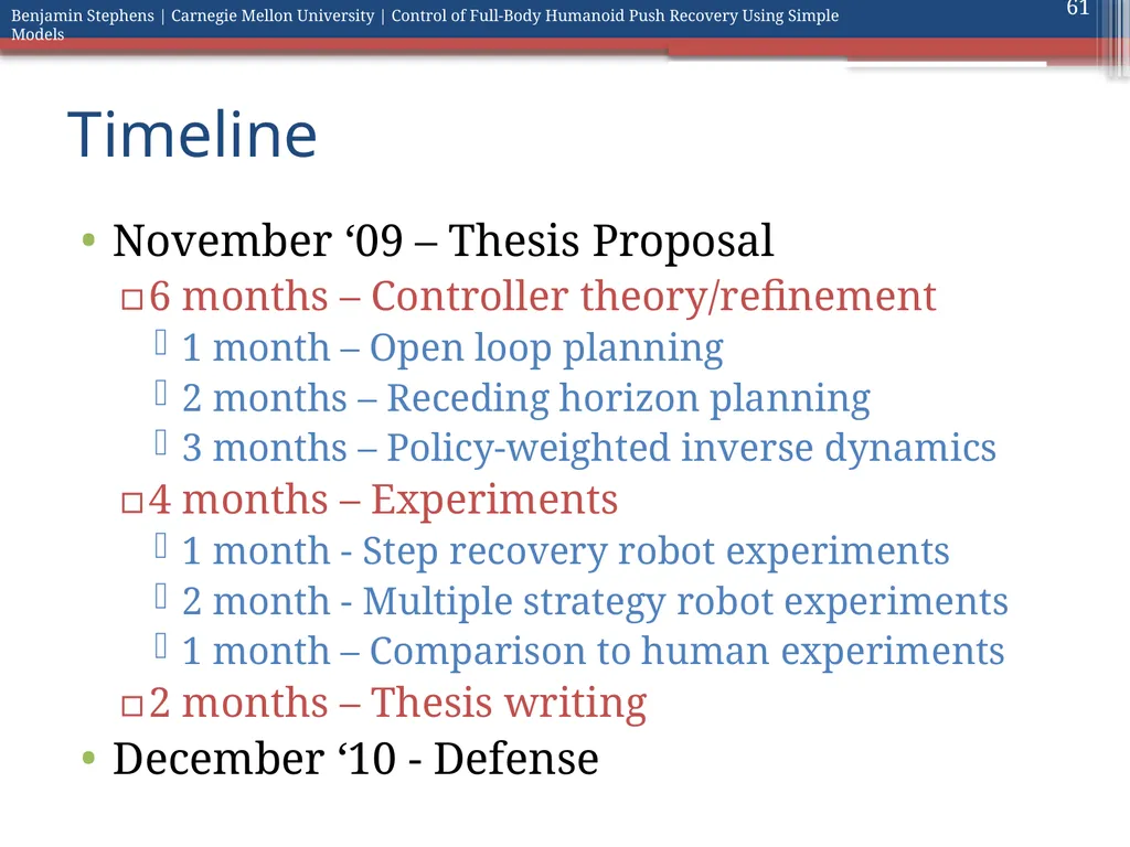 Control of Full Body Humanoid Push Recovery Using - slide 61 of 64