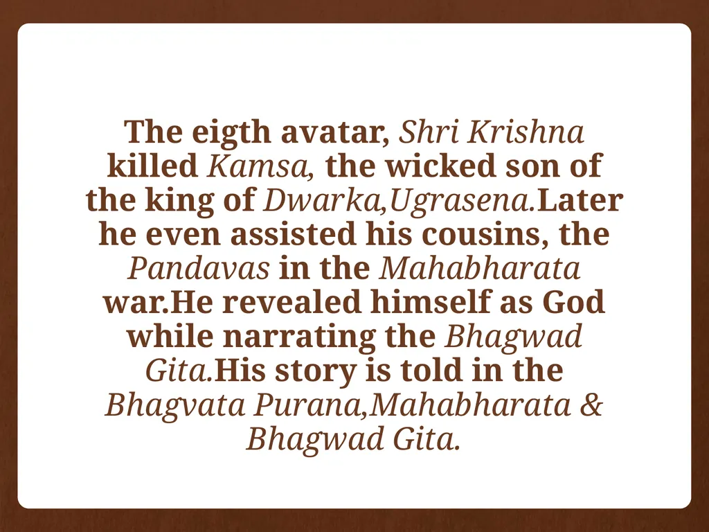 DASHAVATAR by: Saisadashiva j. kundurmutt OM - slide 17 of 22