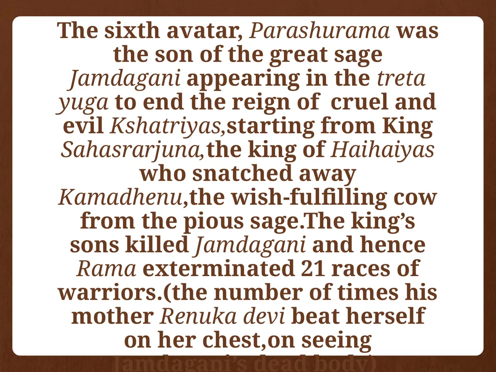 DASHAVATAR by: Saisadashiva j. kundurmutt OM - slide 13 of 22