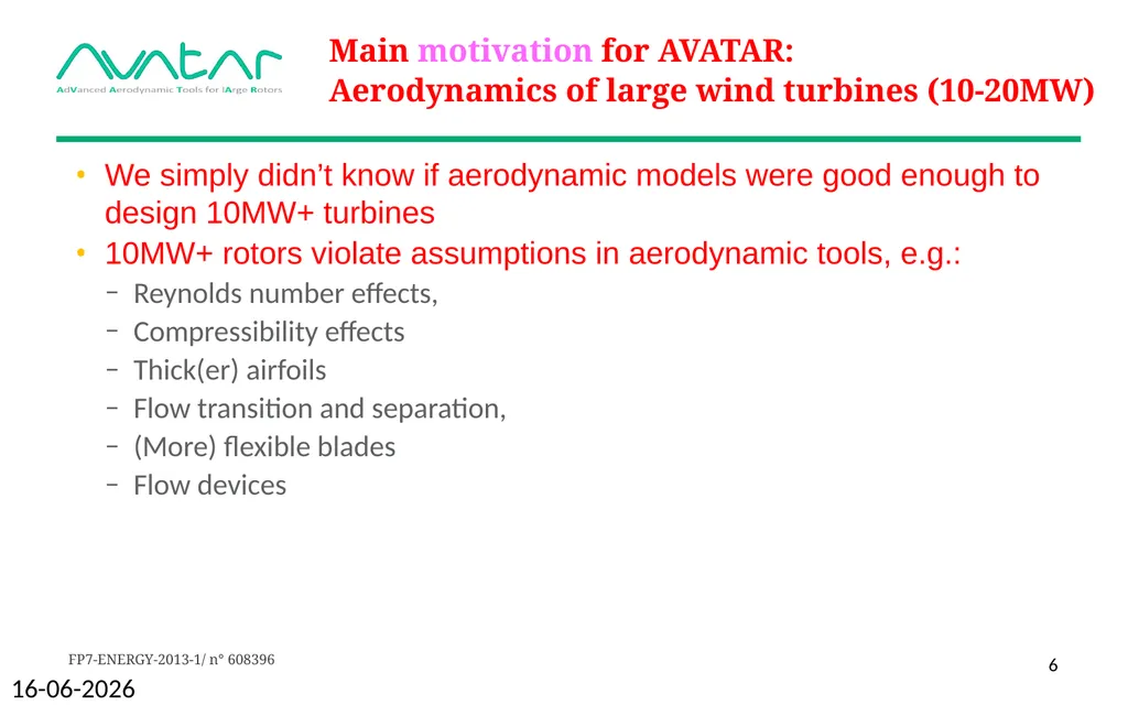 AVATAR project Advanced Aerodynamic Tools for - slide 6 of 16