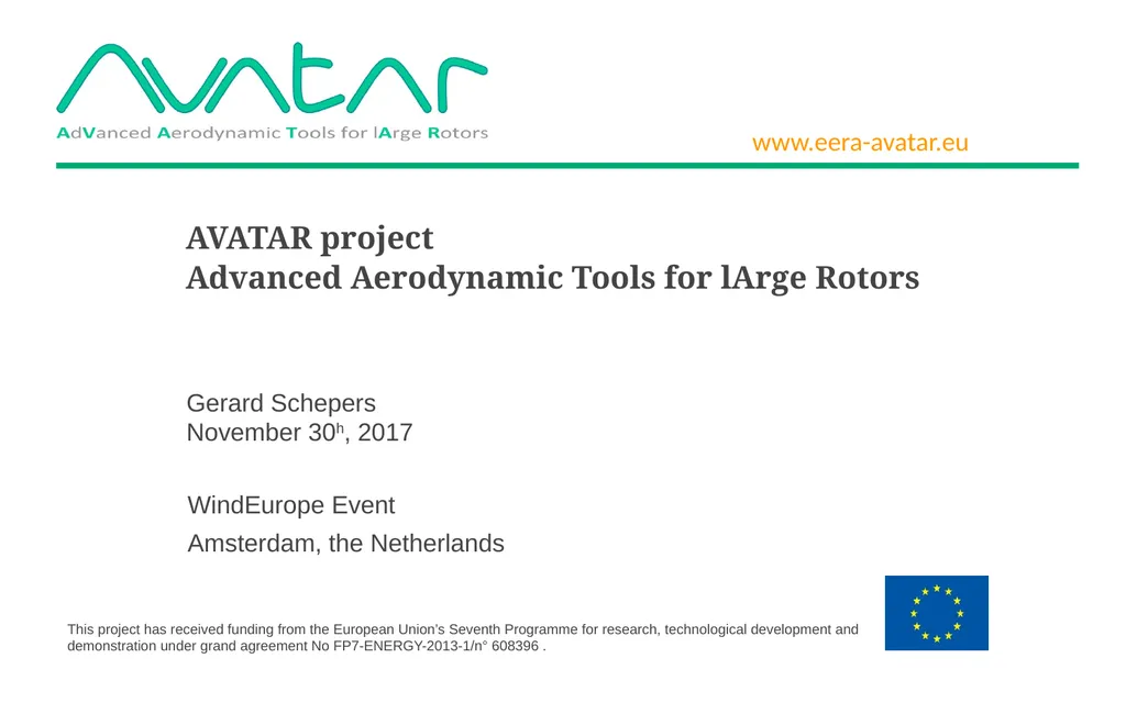 AVATAR project Advanced Aerodynamic Tools for - slide 1 of 16