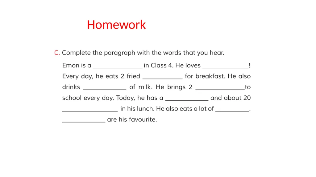 Class: Four, Subject : English Unit:19 Lesson : - slide 13 of 14