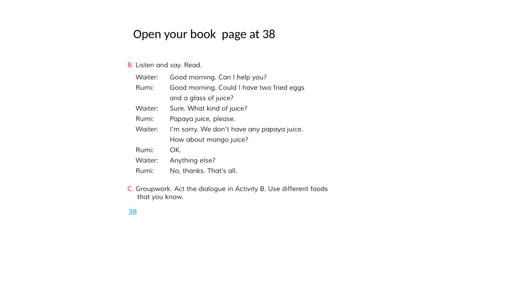 Class: Four, Subject : English Unit:19 Lesson : - slide 9 of 14